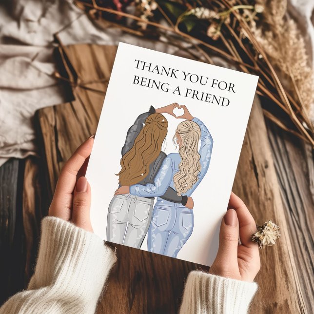 Thank You for Being a Friend - 2 blonde girls Card (Creator Uploaded)