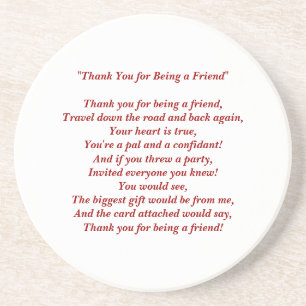 Thank You for Being a Friend - Coaster