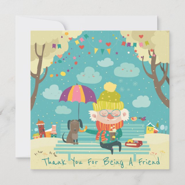 Thank you for being a friend holiday card (Front)