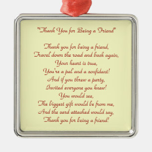 Thank You for Being a Friend - Ornament