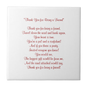 Thank You for Being a Friend - Tile / Trivet