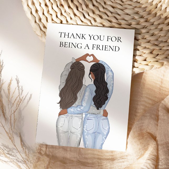 Thank You for Being a Friend - two girlfriends  Card (Creator Uploaded)