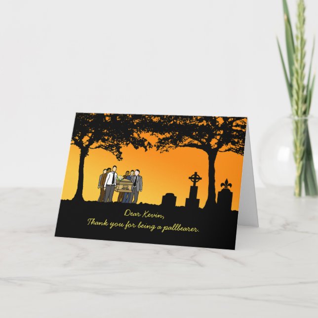 Thank You for Being a Pallbearer, Custom Front Card (Front)