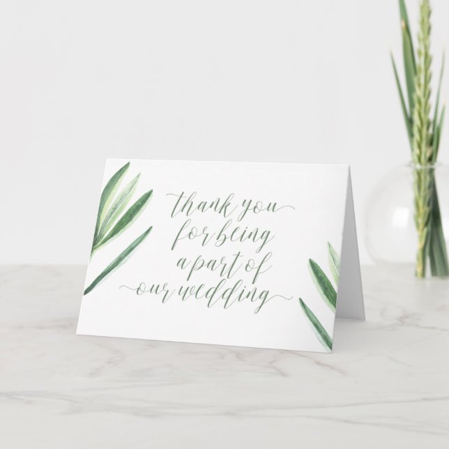 Thank You For Being a Part of Our Wedding Card (Front)