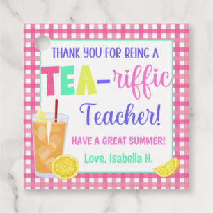 Thank you for being a Tea-Riffic Teacher Favour Tags