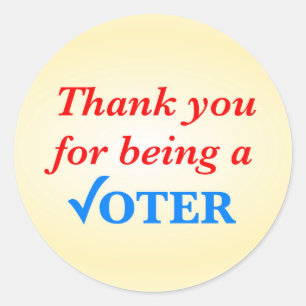 Thank you for being a Voter Classic Round Sticker