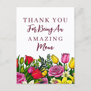 Thank You For Being An Amazing Mum Postcard