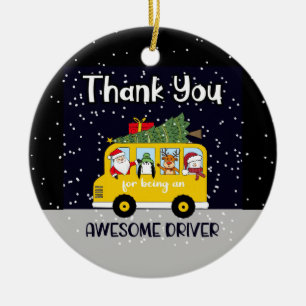 thank you for being an awesome school bus driver ceramic tree decoration