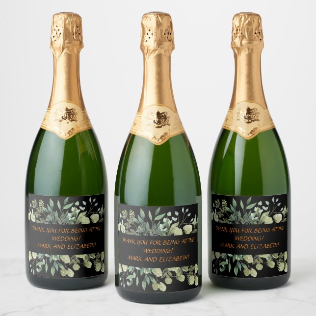 THANK YOU FOR BEING AT THE WEDDING Sparkling Wine  Sparkling Wine Label (Bottles)