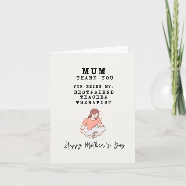 Thank You For Being Heartfelt Mother's Day Card (Front)