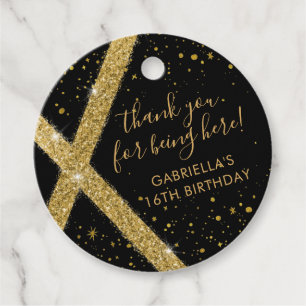 Thank You for Being Here Black and Gold Favour Favour Tags