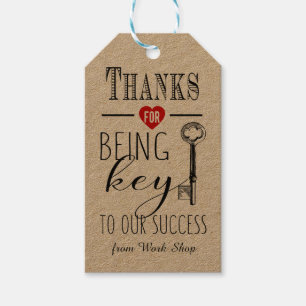 thank you for being key to our success add logo gift tags