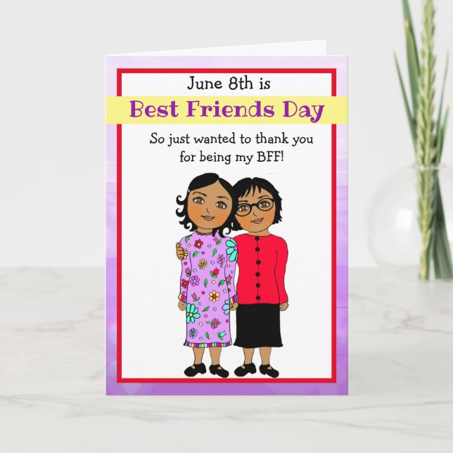 Thank you for being my Best Friend Purple Card (Front)