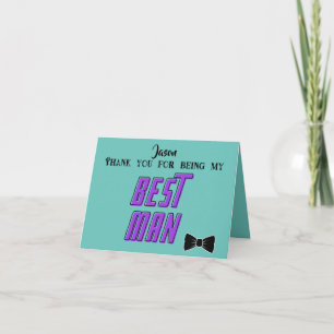 Thank you for being my Best Man! Editable Card