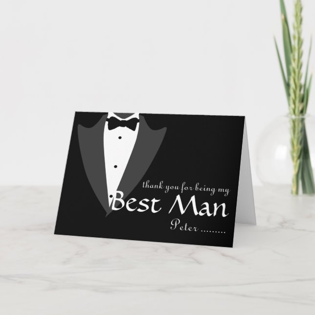 Thank you for being my Best Man Tuxedo Card (Front)