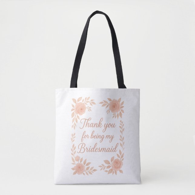 Thank You for Being My Bridesmaid -Bridesmaid Gift Tote Bag (Front)