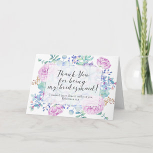 thank you for being my bridesmaid card succulents