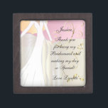 Thank You for Being my Bridesmaid Gift Box! Keepsake Box<br><div class="desc">Keepsake Gift Box. 100% Customisable. Ready to Fill in the box(es) or Click on the CUSTOMIZE button to add, move, delete, resize or change any of the font or graphics. Made with high resolution vector and/or digital graphics for a professional print. NOTE: (THIS IS A PRINT. All zazzle product designs...</div>