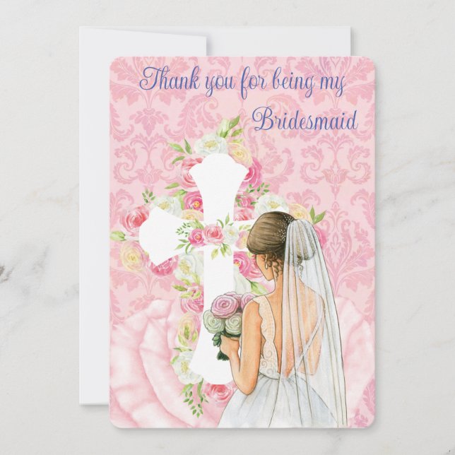 Thank You For Being My Bridesmaid Invitation (Front)
