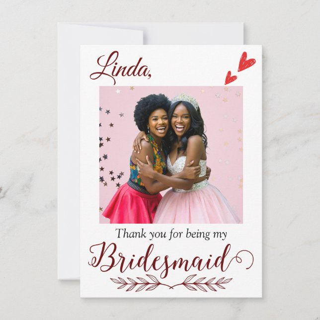 Thank You for Being My Bridesmaid Proposal (Front)