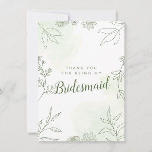 Thank You for Being My Bridesmaid Wedding Card