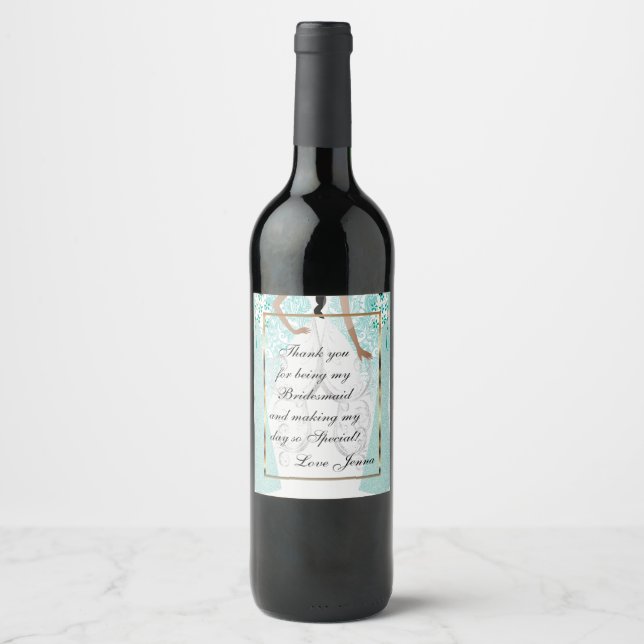 Thank You for being My Bridesmaid Wine Label (Front)