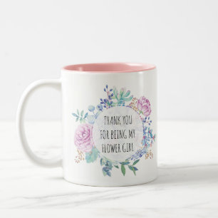 thank you for being my flower girl floral mug