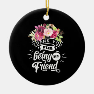 Thank You For Being My Friends Ceramic Tree Decoration