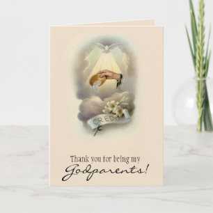 Thank You for Being my Godparents Baptism Catholic Invitation