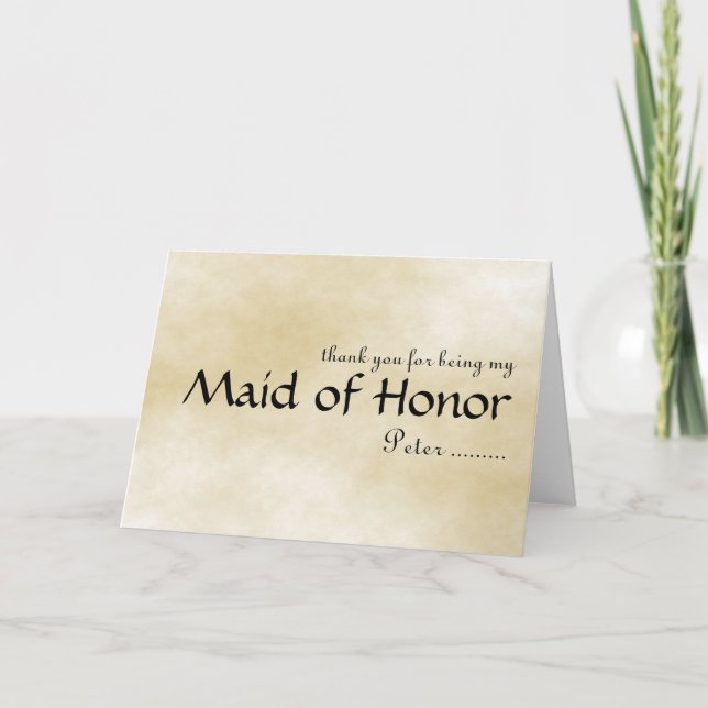 Thank you for being my Maid of Honour (Front)