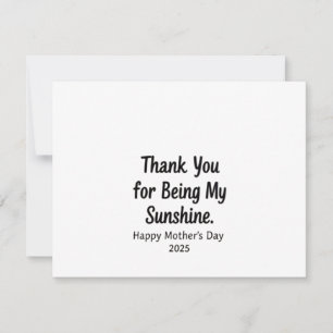 Thank You for Being My Sunshine Mum Gifts Invitation