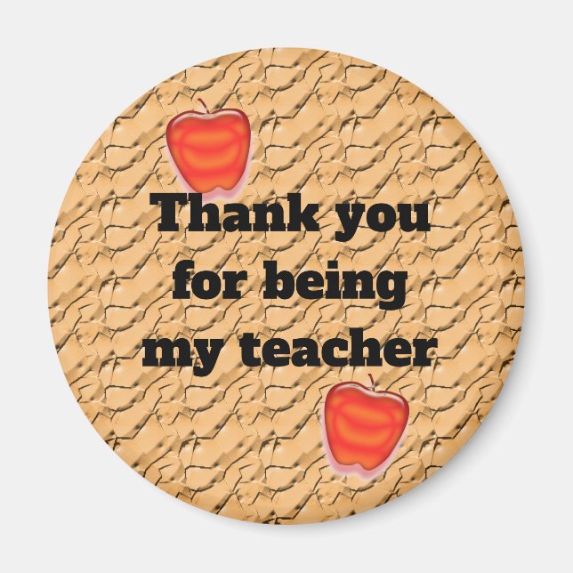Thank You For Being My Teacher Apple Appreciation Magnet (Front)