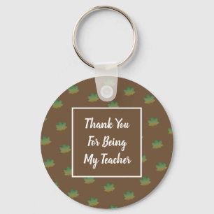 Thank You for Being My Teacher Maple Leaf Pattern Key Ring