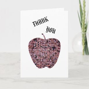 Thank You for being my Teacher Stained Glass Apple Card