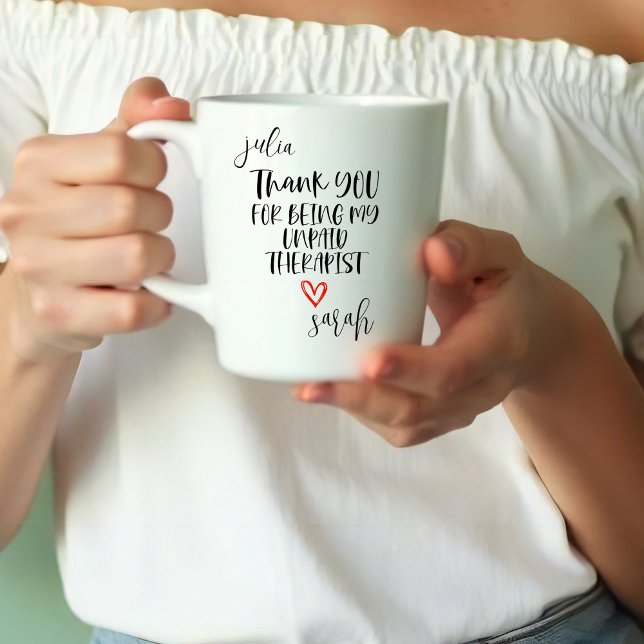 Thank You For Being My Unpaid Therapist  Best  Two-Tone Coffee Mug (Creator Uploaded)