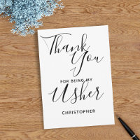 Thank you for being my Wedding Usher Flat Card