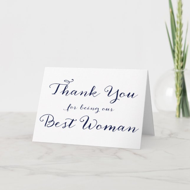 Thank You For Being Our Best Woman Wedding Card (Front)