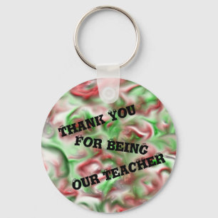 Thank You For Being Our Teacher Christmas Colours Key Ring