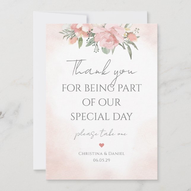 Thank You for Being Part of Our Day Floral Beach Invitation (Front)