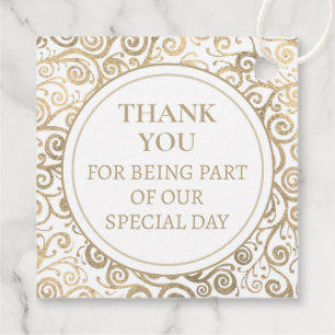 Thank You For Being Part Of Our Special Day Gold Favour Tags