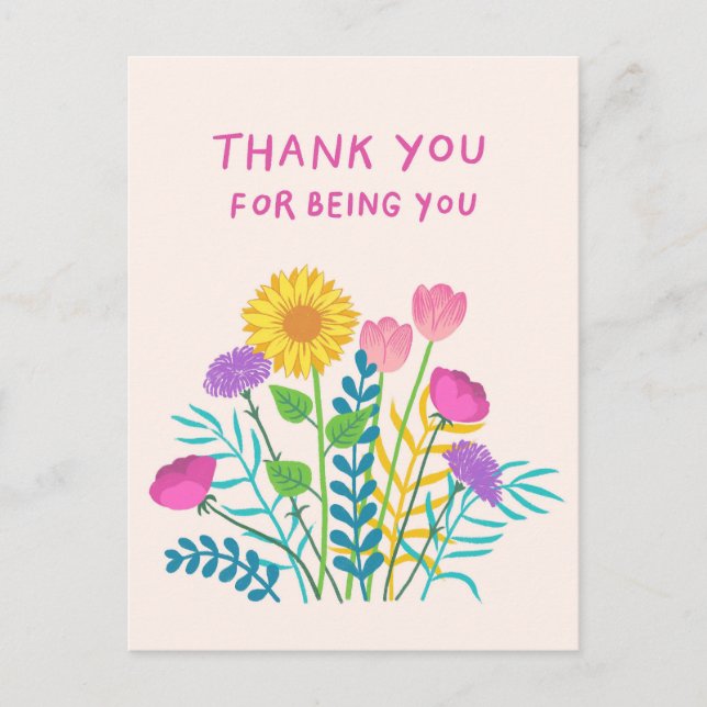 Thank You for Being You Postcard (Front)