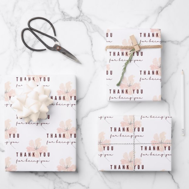 Thank You For Being You Wrapping Paper Sheets (Front)