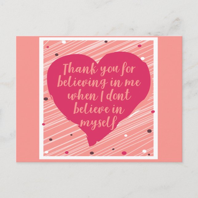 Thank You For Believing In Me Happy Galentines Day Postcard (Front)