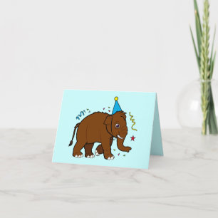 Thank You for Birthday Present Wooly Mammoth Card