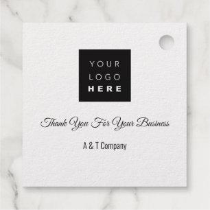 Thank You For Business Gold Logo Barcode QR CODE Favour Tags