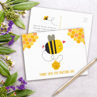 Thank You for Buzzing By Cute Sweet Bee Birthday 