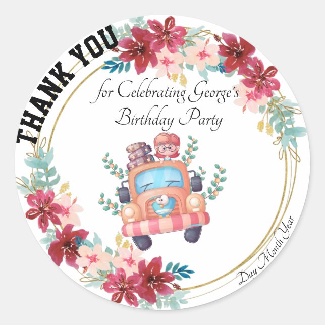 Thank You for Celebrating Birthday Sticker (Front)