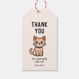 Thank you for celebrating with little cat gift tags