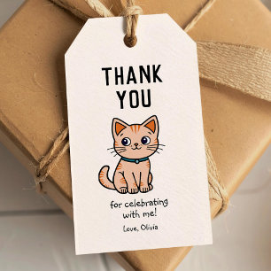 Thank you for celebrating with little cat gift tags