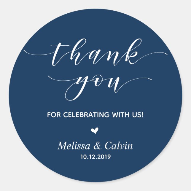 Thank you for celebrating with us, Birthday Classic Round Sticker (Front)